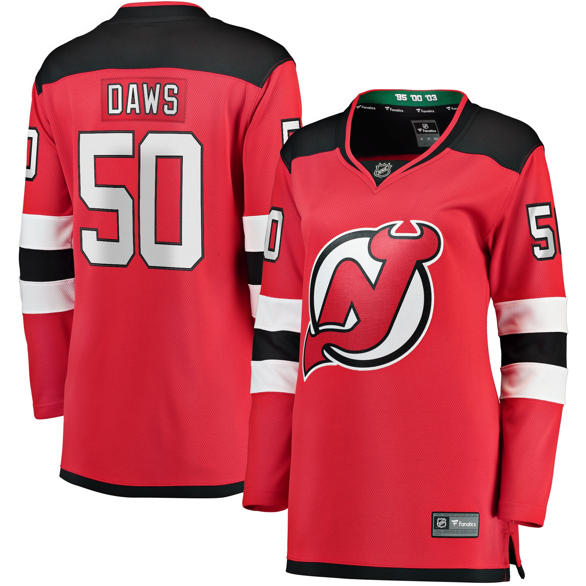 Nico Daws New Jersey Devils Fanatics Women’s Home Breakaway   Jersey – Red