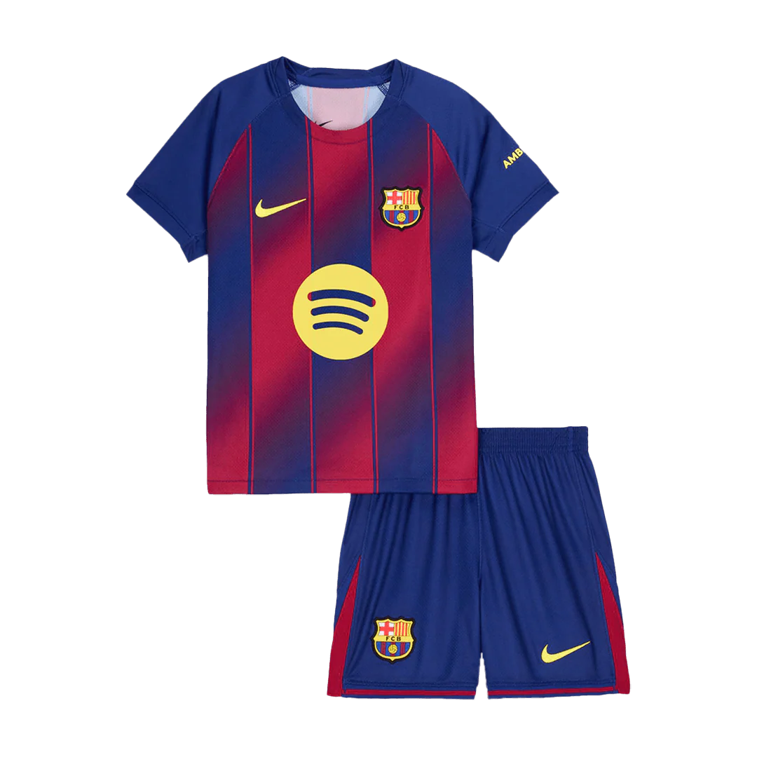 Barcelona Kid's Home 2025/26 Kit - Jersey+shorts