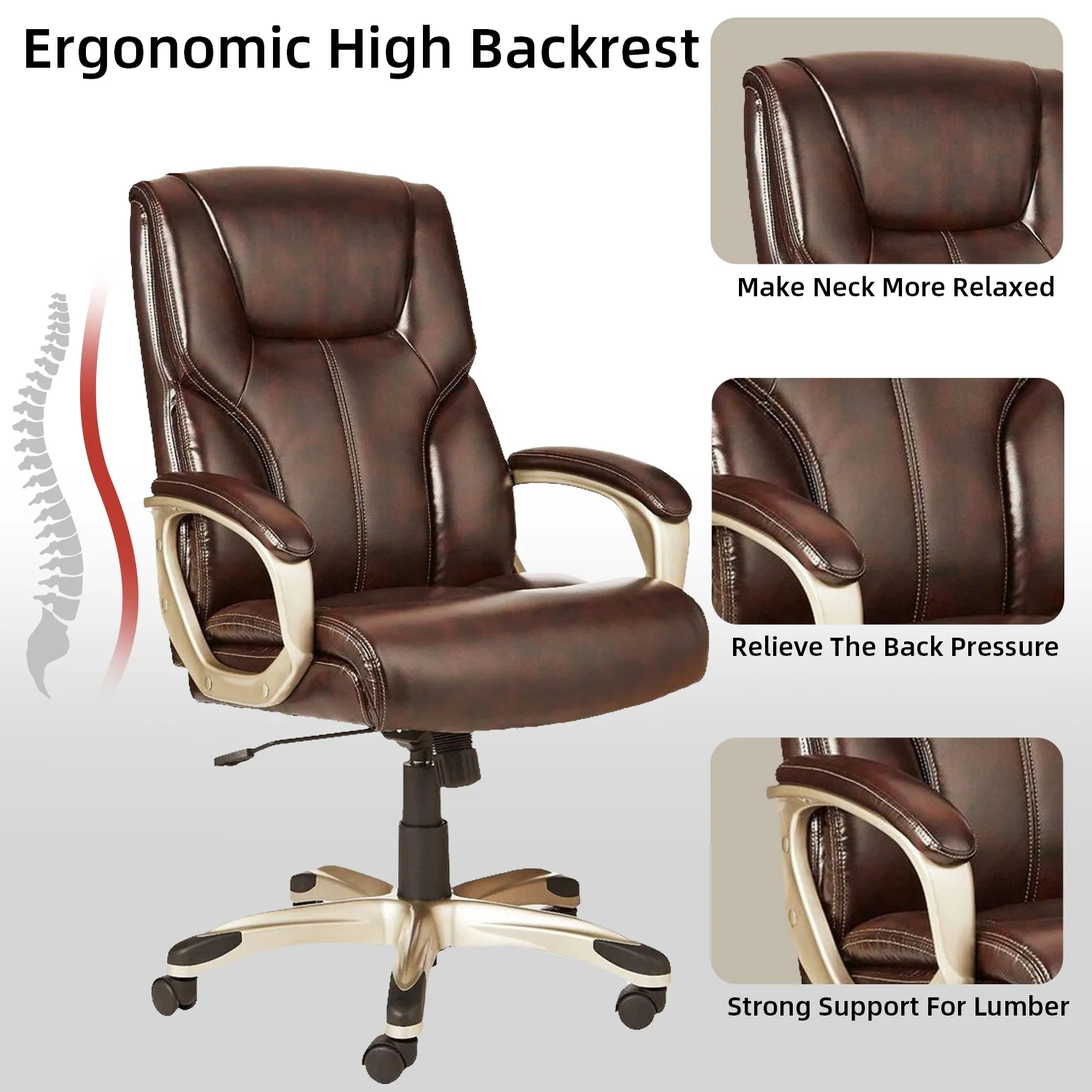 ExOffice Executive Office Chair Desk Chair Comfy Computer Chair Home Office Desk Chair,Brown