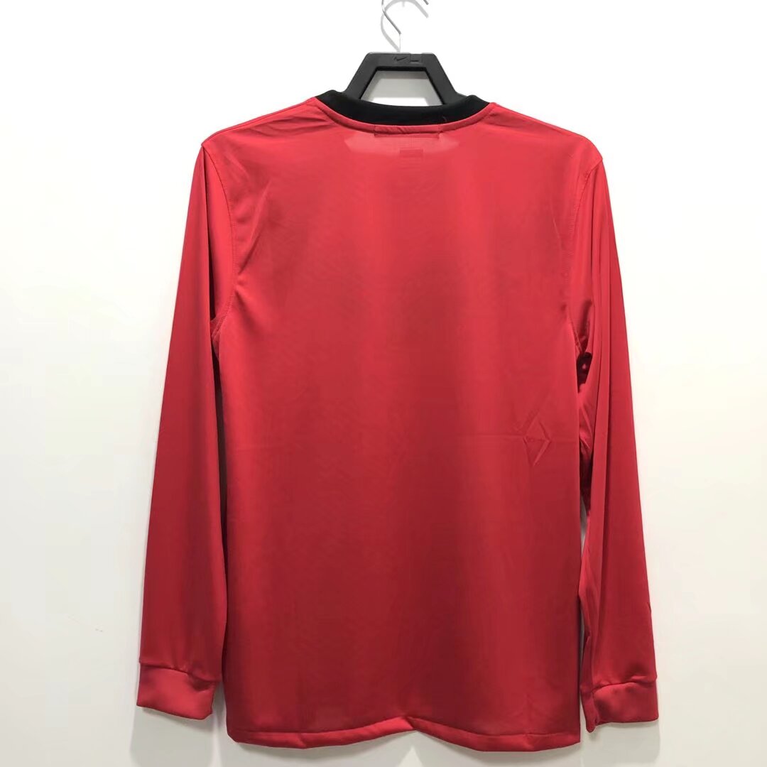 2010 Manchester United Home Long Sleeve Retro Jersey - Fans Edition