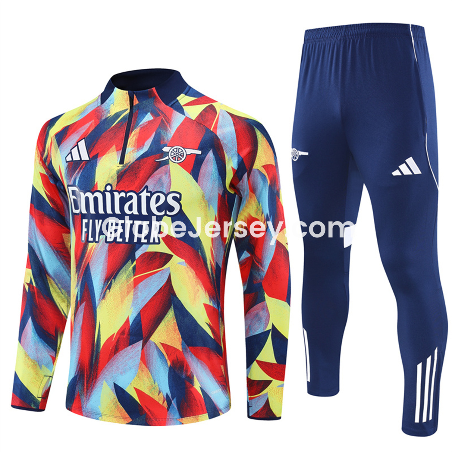 Arsenal 25-26 Long Sleeves Training Set - Colorful Camouflage Top & Royal Blue Pants