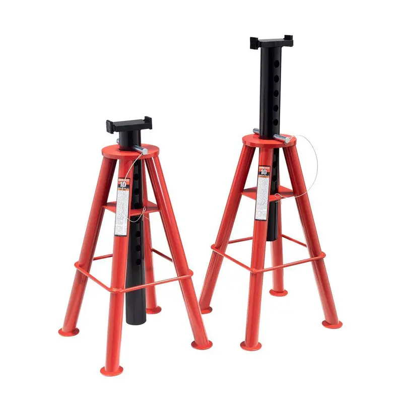 10-Ton High-Lift Pin-Type Jack Stands – Pair. Rated for 1410 lbs per stand