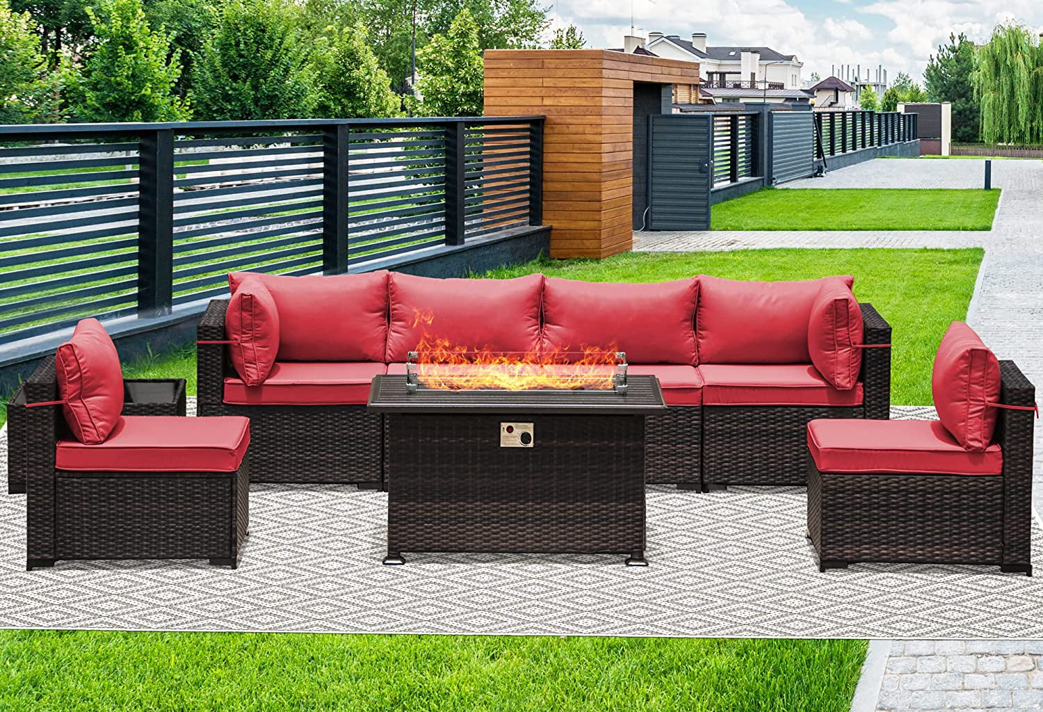 Gotland Outdoor Patio Sectional Furniture Set with 43