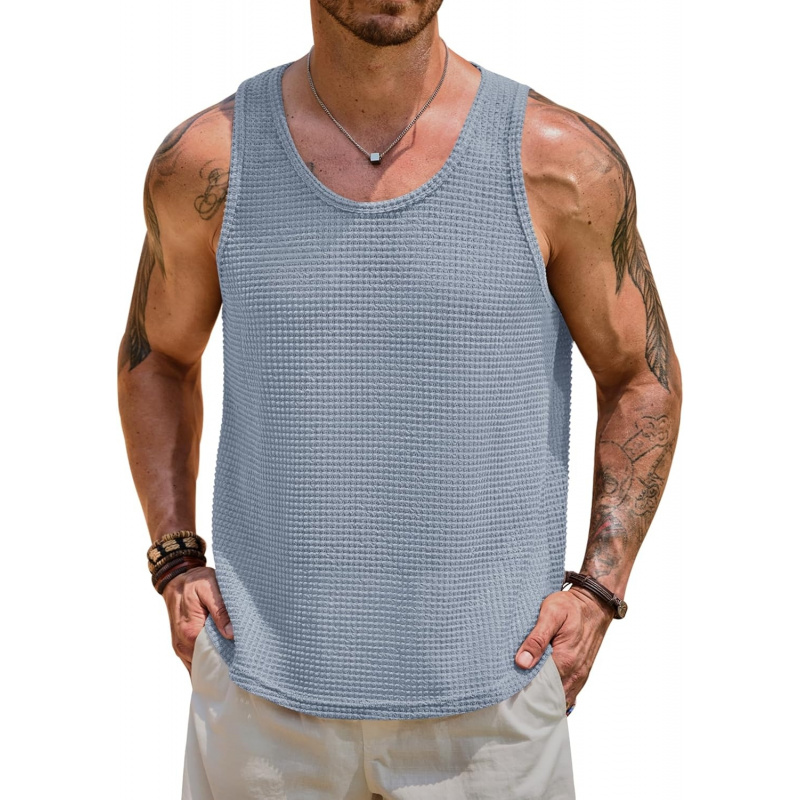 Men's Hollow Out Tank Top Vacation Summer See