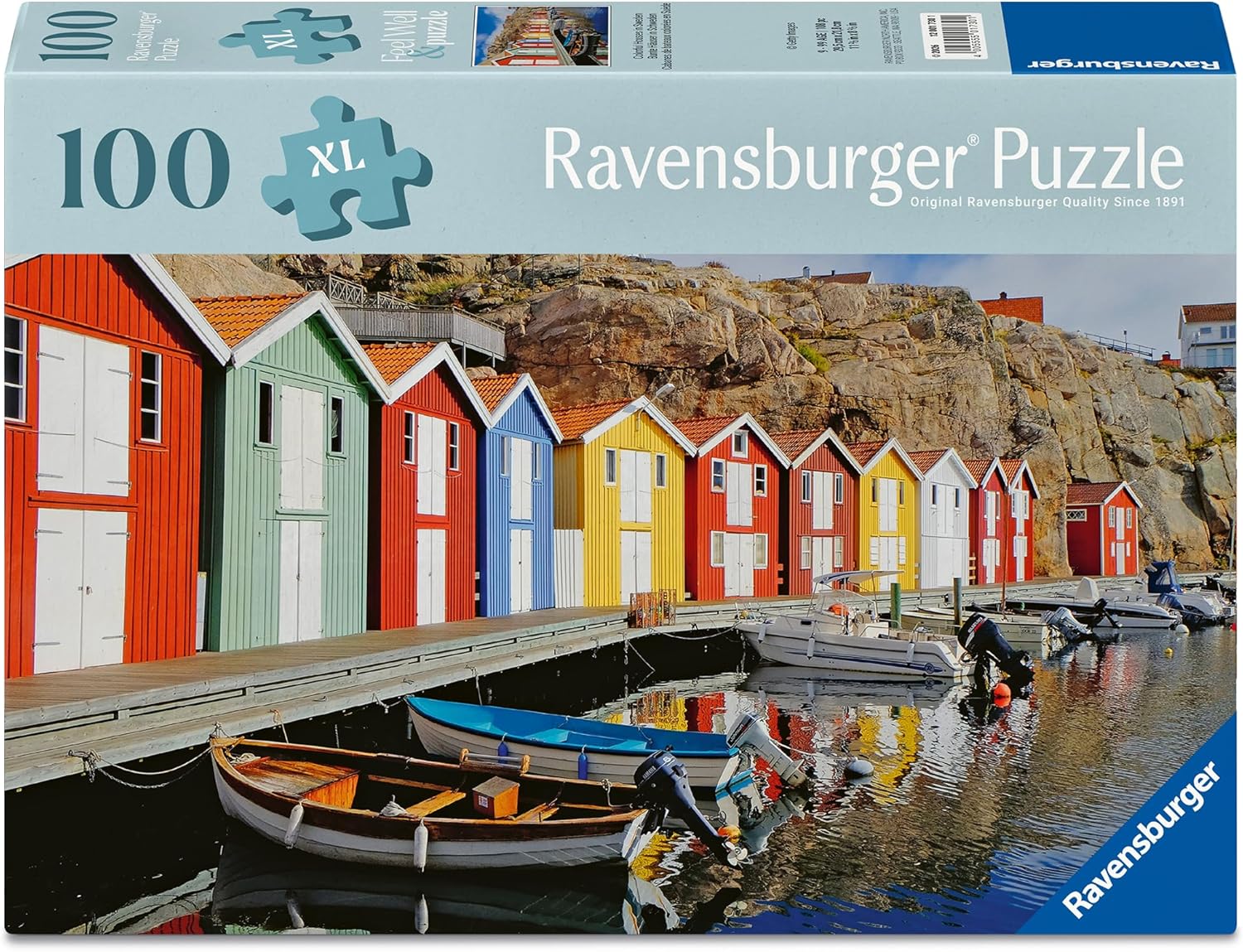 Colourful Boathouses - 100 XL Piece Jigsaw Puzzle (Ravensburger)
