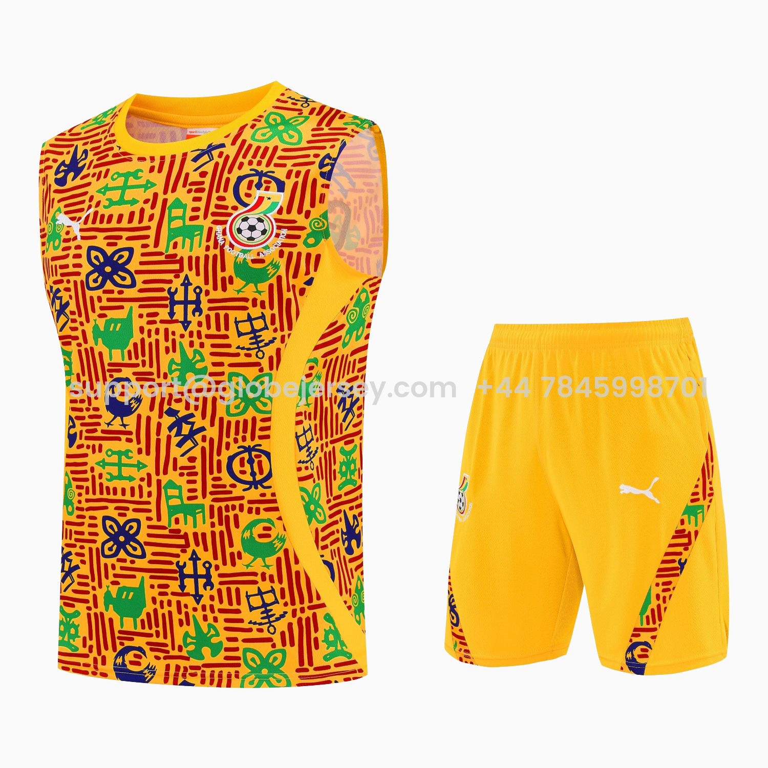 Ghana 2026 Vest Training Set - Yellow Vest and Shorts