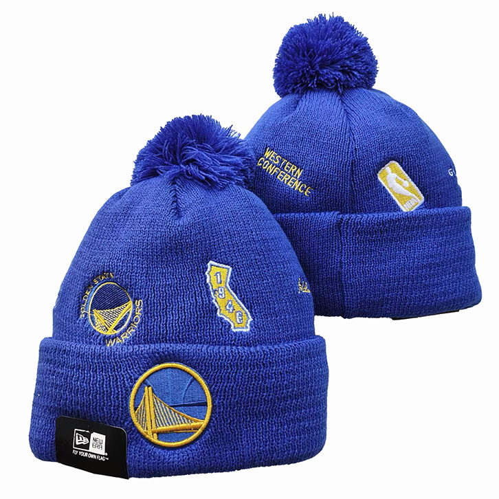 Golden State Warriors Cuffed Knit Hat with Pom