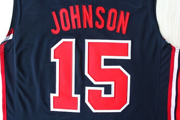 1:1 double-layer solid embroidery player version of Mengyi Replica #15 Johnson Blue Jersey Suit(复制)