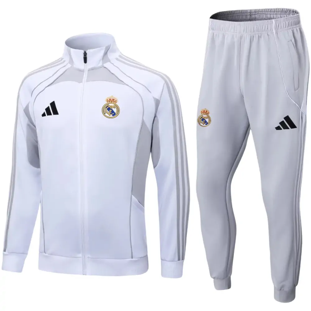 2025/26 Real Madrid white grey jacket tracksuit