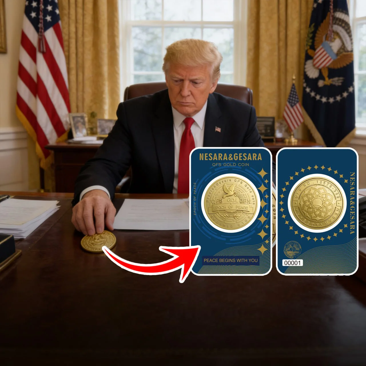 Nesara Gesara QFS Gold Coin