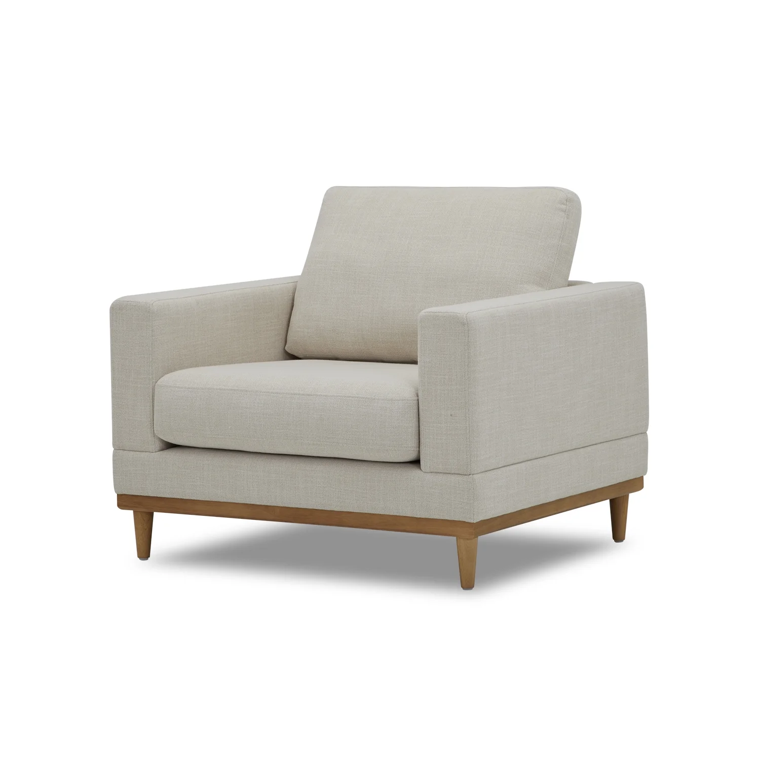 Better Homes & Gardens Springwood Wood Frame Accent Chair, Cream Linen