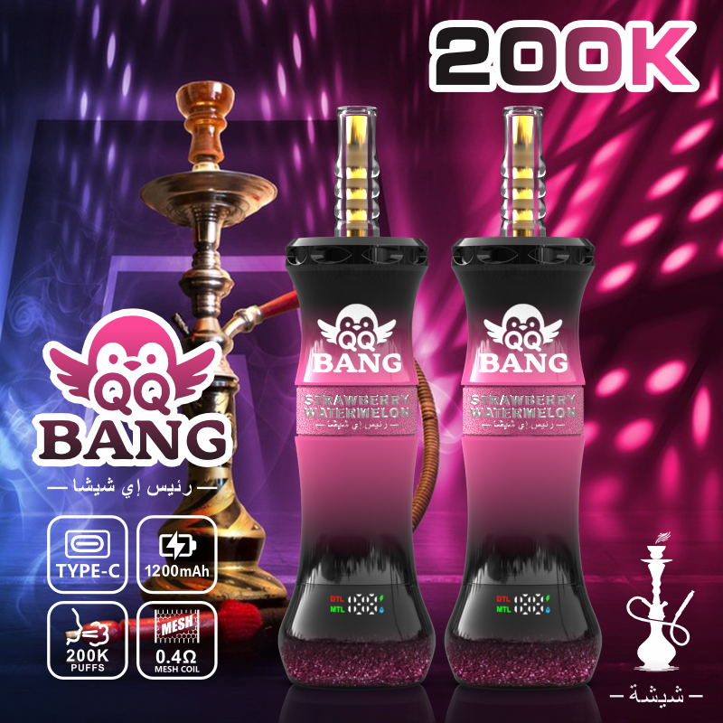 QQ BANG E-Hookah 200 000 potiahnutí | Jednorazová elektronická vodná fajka DTL/MTL