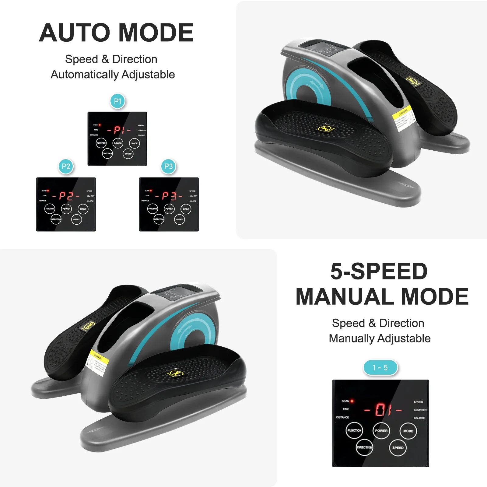 Baokaler Under Desk Elliptical Exercise Machine, Electric Elipsefit Leg Exerciser while Sitting for Seniors,12 Adjustable Speeds with Remote Control