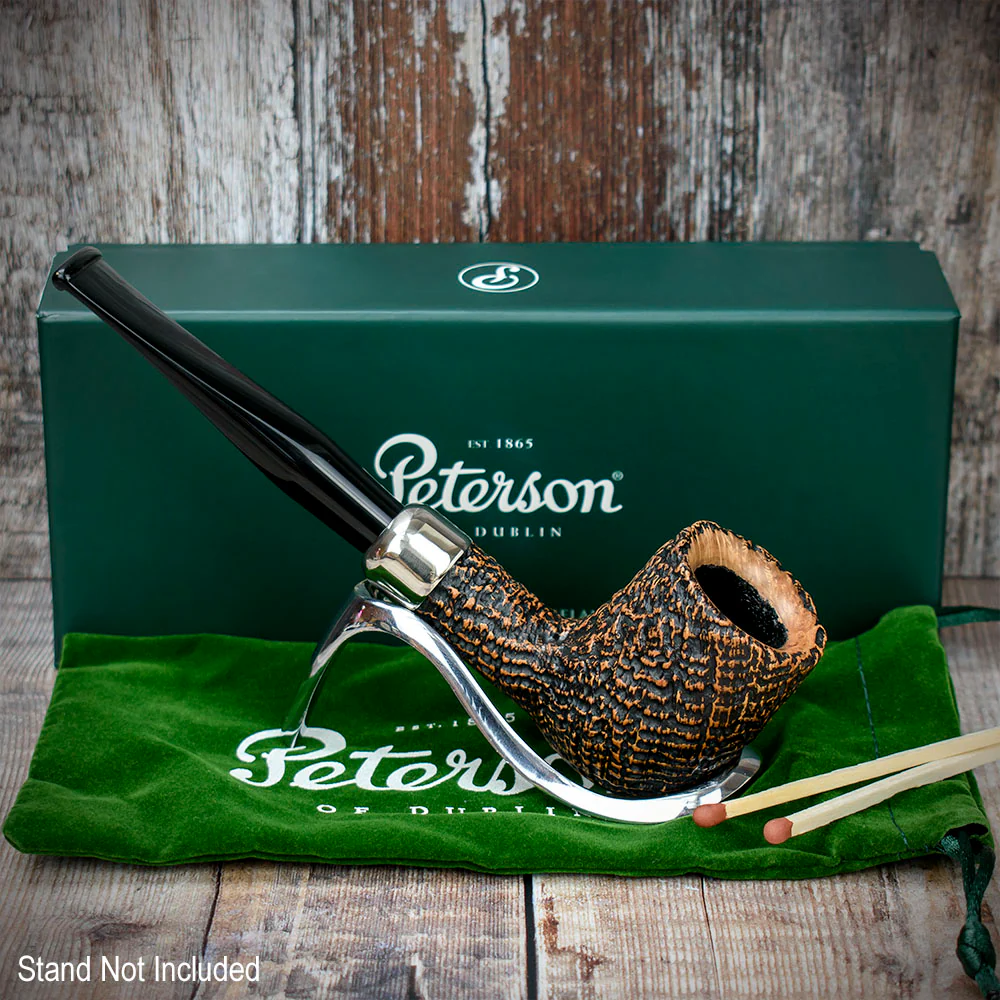 Peterson of Dublin Arklow Sandblasted Briar Smoking Pipe - Shape 107 - 9mm