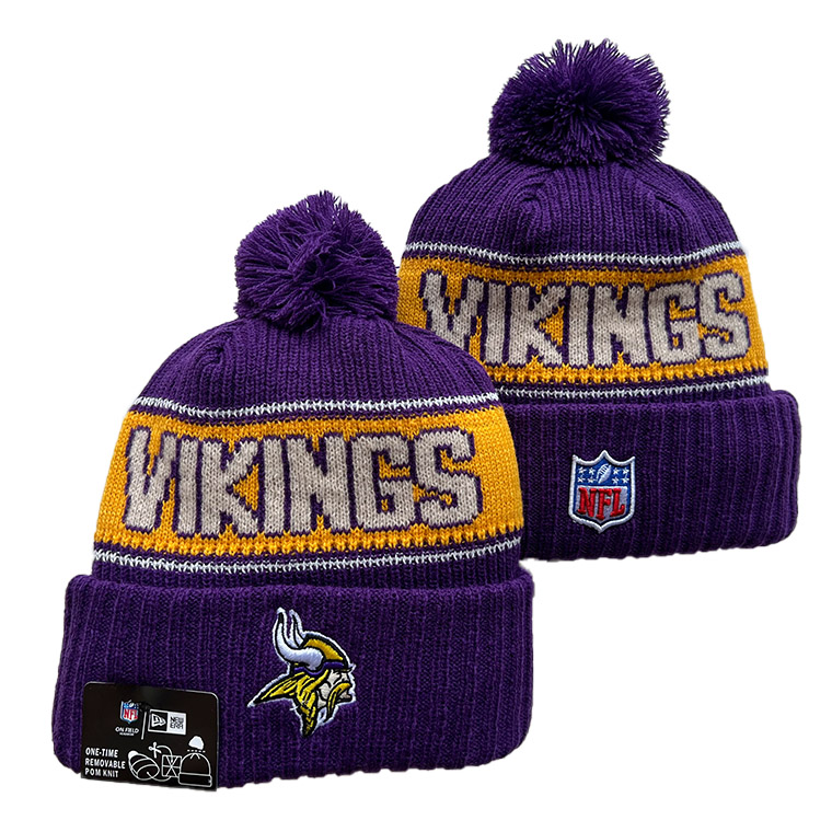 Minnesota Vikings Cuffed Knit Hat with Pom