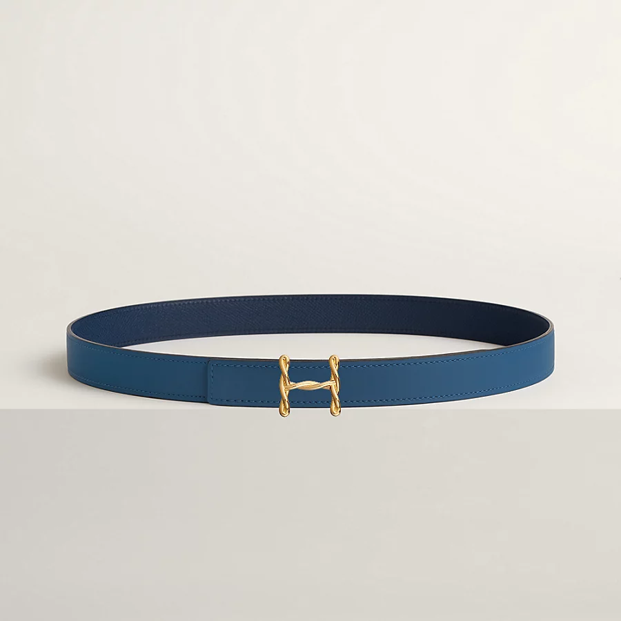 H Torsade belt buckle & Reversible leather strap 24 mm