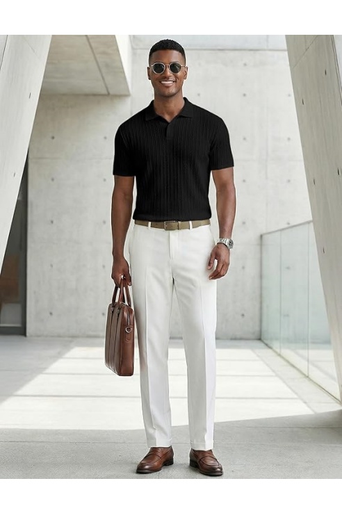 Mens Casual Polo Shirt Summer Short Sleeve