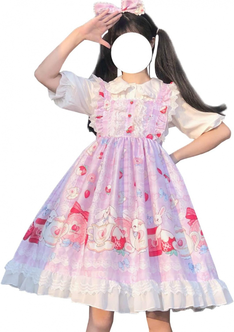 Japanese Style Sweet Cosplay Lolita Dress Teens Suspender
