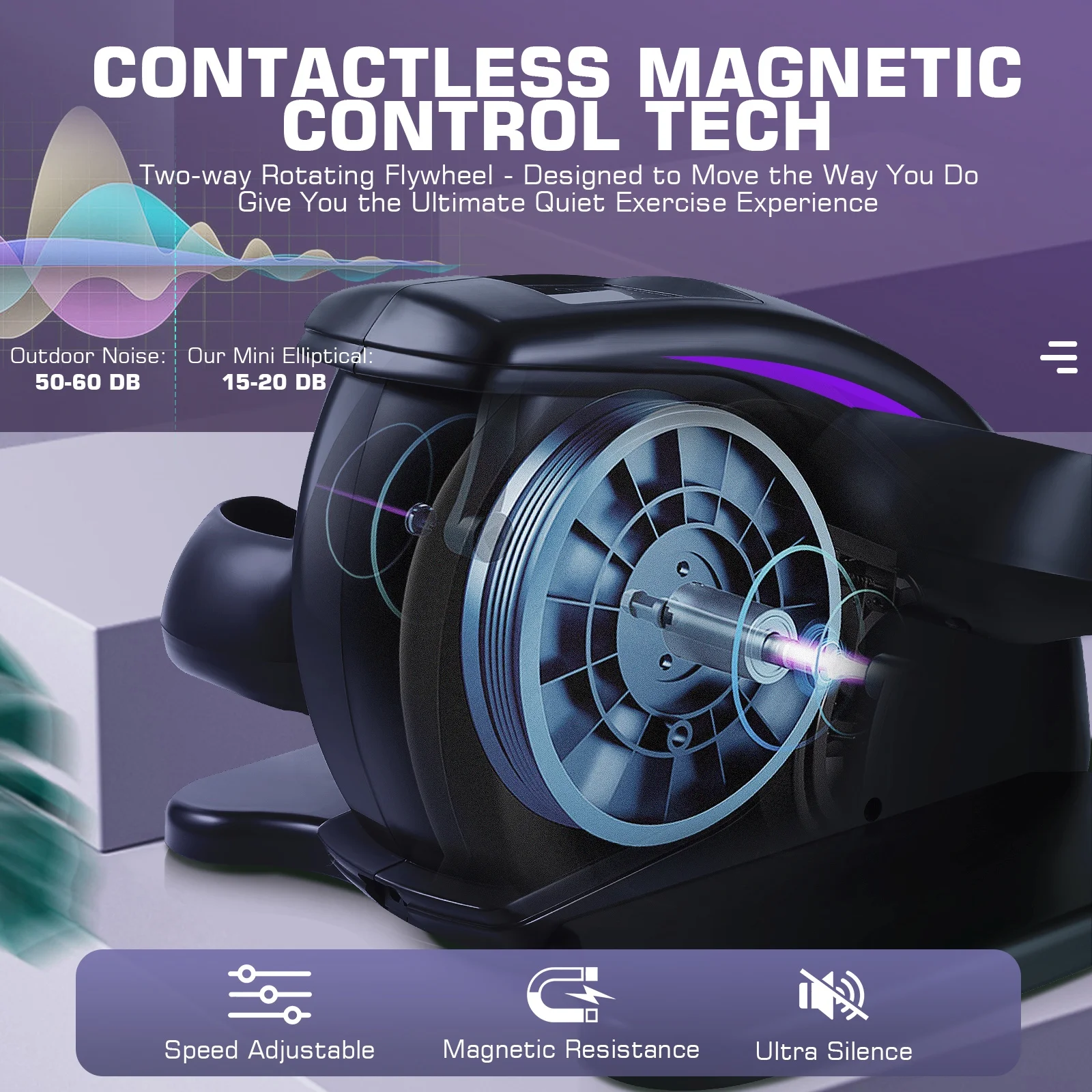 Elliptical Machine, Under Desk Elliptical with Remote Control, Quiet Home Ellipse Exerciser for Seniors