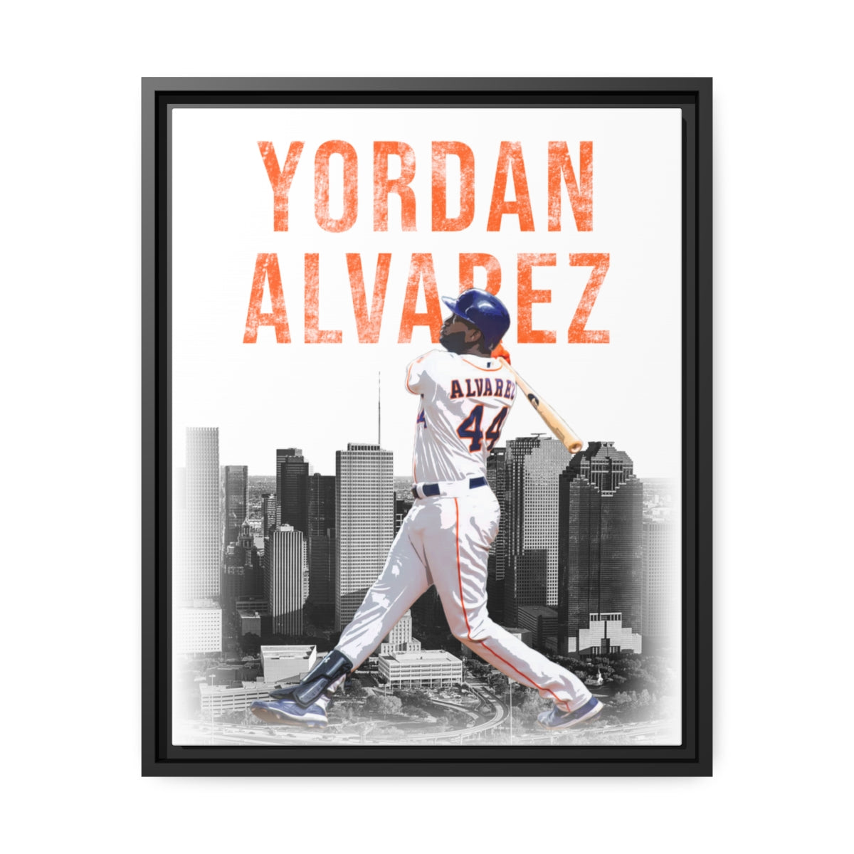 Yordan Alvarez Houston Astros Home Run Swing Premium Wall Art Framed Canvas