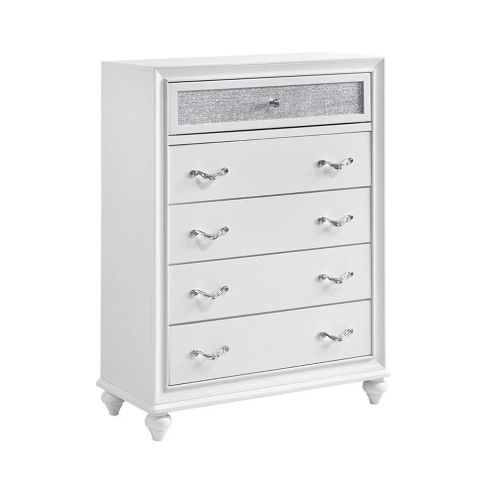Maklaine 5-piece California King Panel Wood Bedroom Set White and Gray