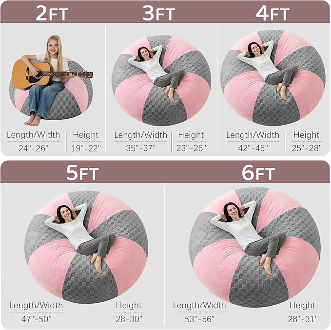 BUBBLEBEAN 2FT Bean Bag Chairs Teardrop Beanbag Chair