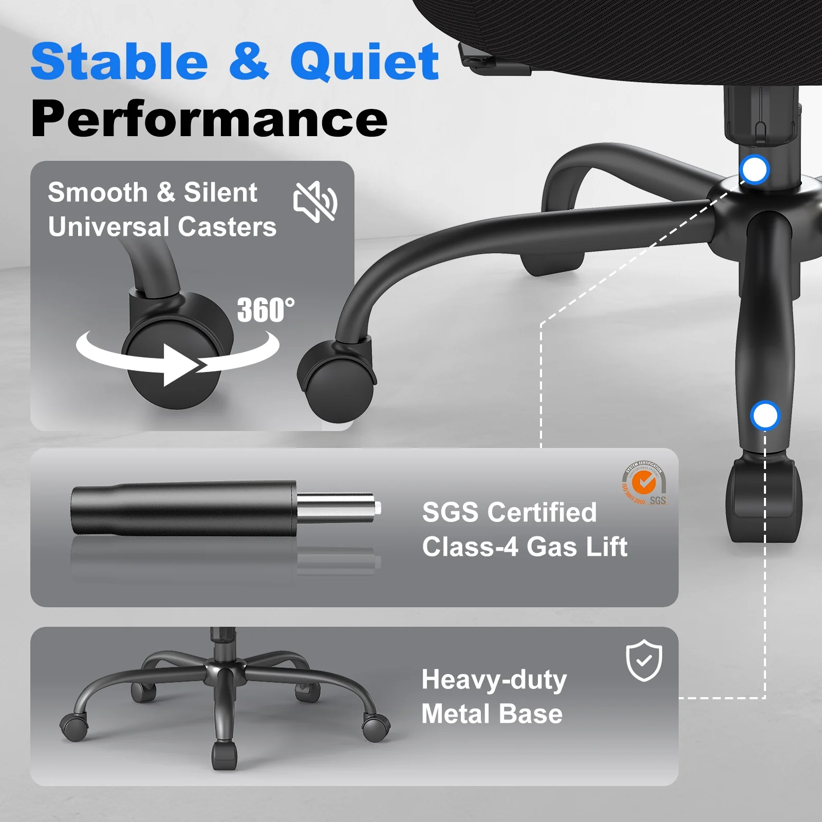 Ergonomic Mesh Office Chair with Adjustable Headrest 3D Armrests High Back Desk Chair with Lumbar Support Tilt Lock