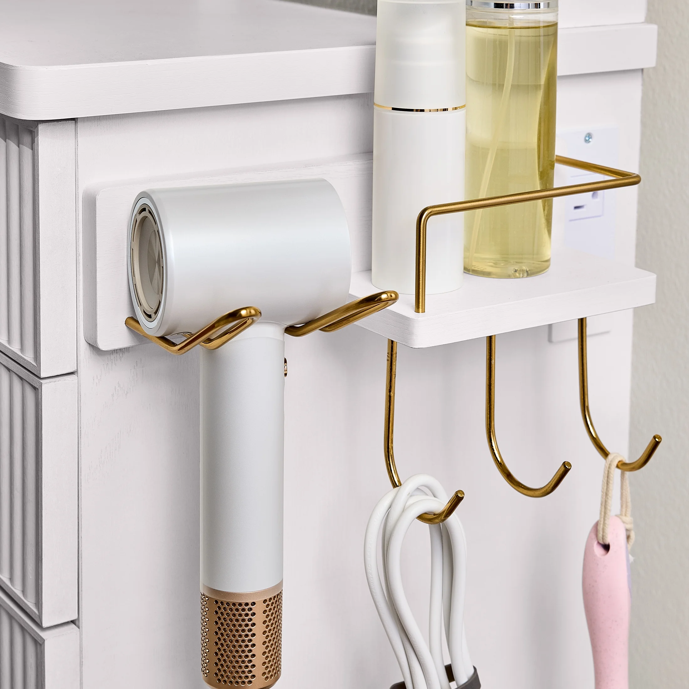 Better Homes & Gardens Lillian Vanity Desk with LED Lighted Mirror, White Finish