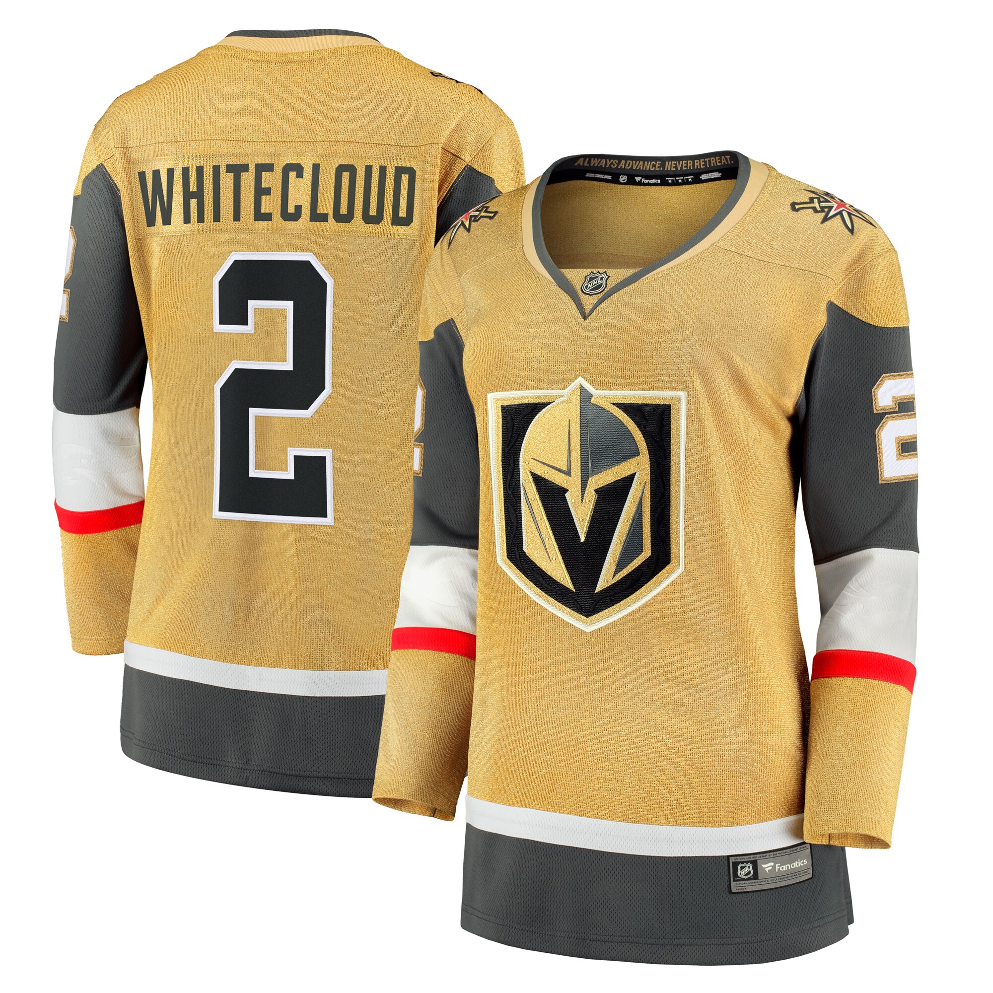 Zach Whitecloud Vegas Golden Knights Fanatics Women’s Alternate Breakaway   Jersey – Gold