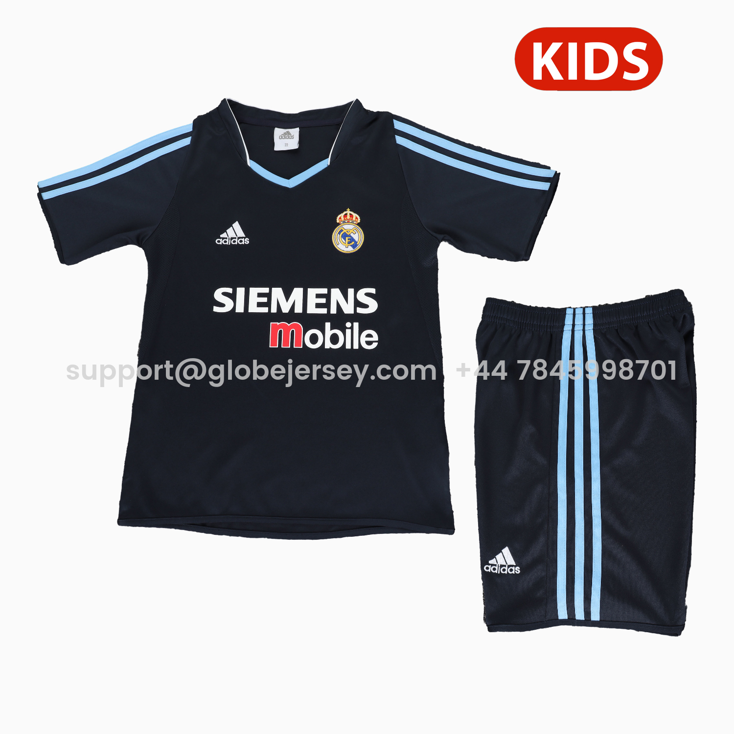 Retro Real Madrid 03-04 Away Kids Kit