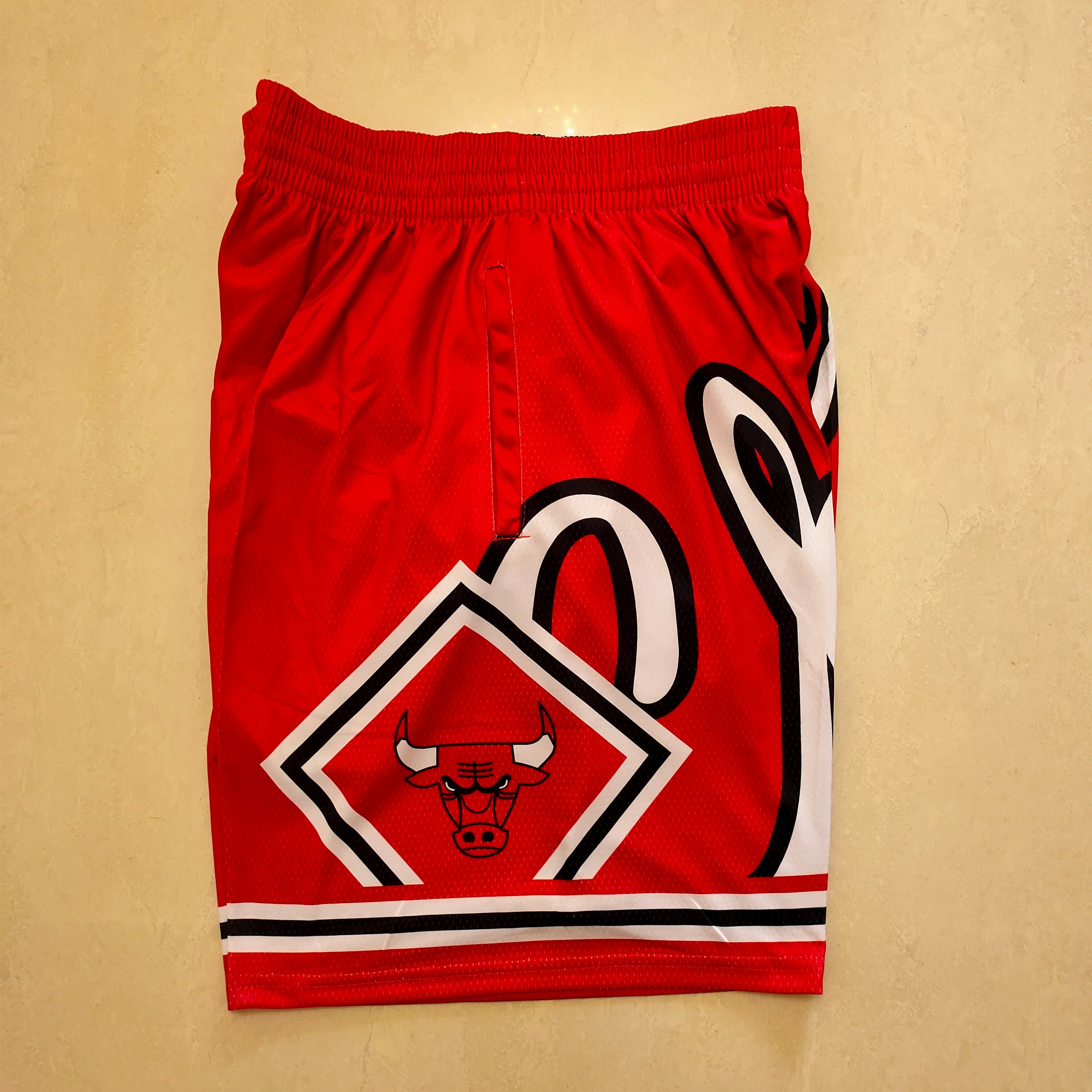 Chicago Bulls Mitchell&ness red one-piece pocket pants