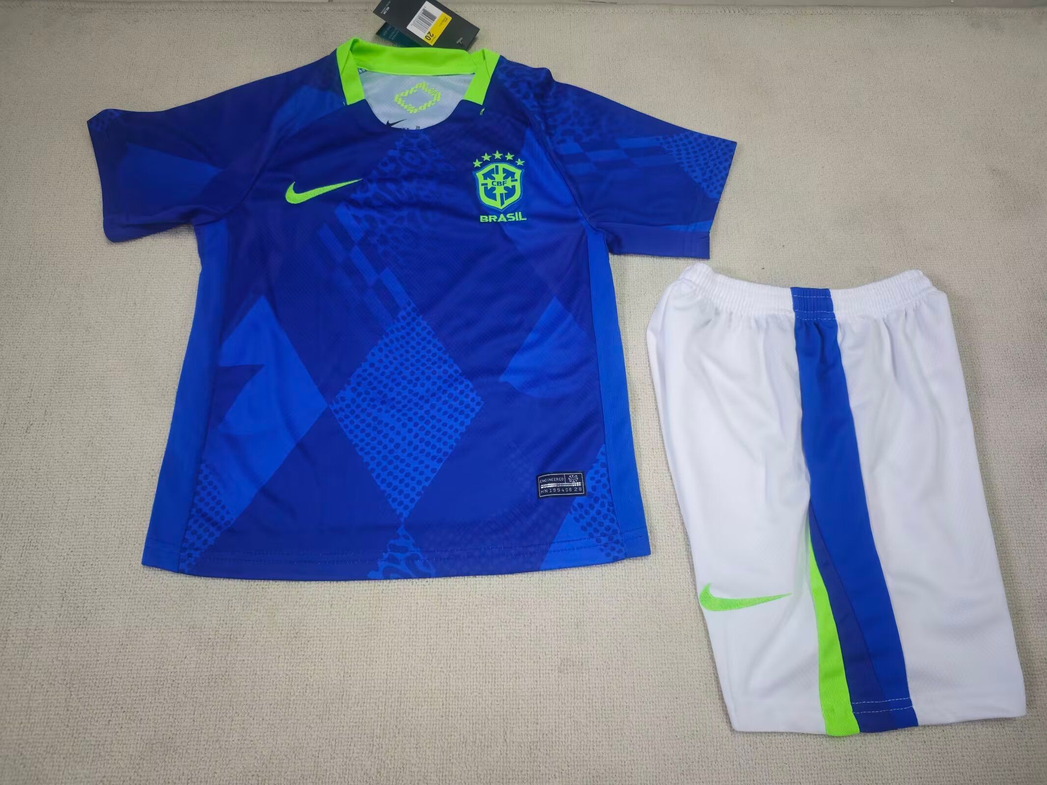 2025 Kids Size Brazil Away Football Jersey 1:1 Thai Quality
