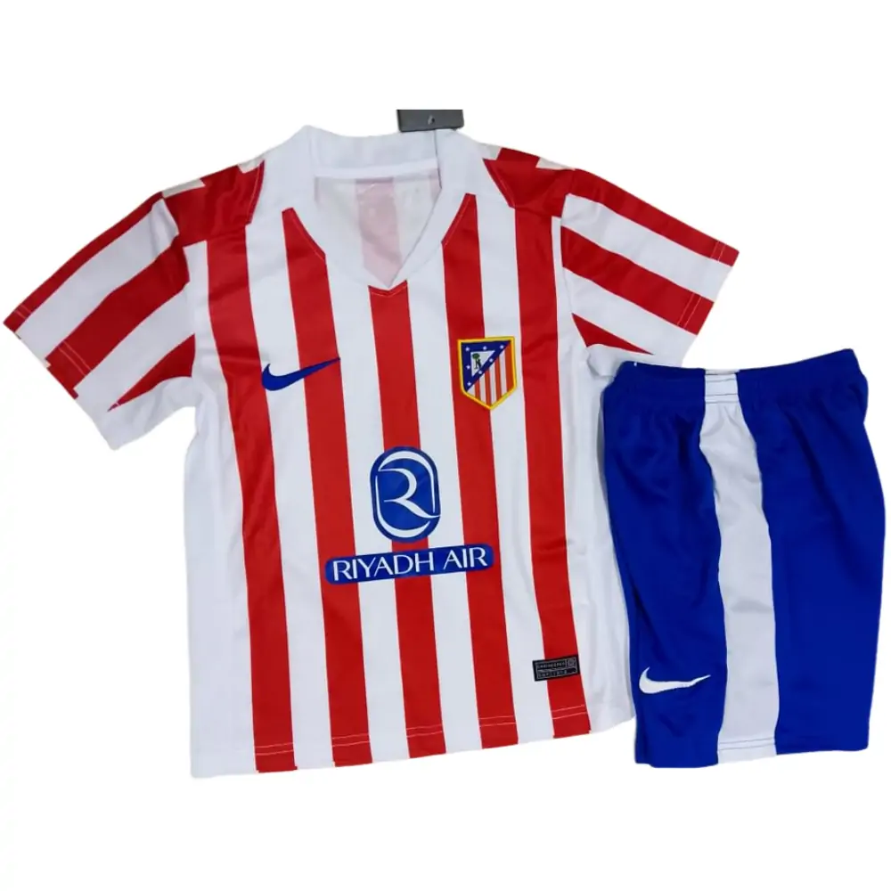 2025-26 Atletico de Madrid Home Jersey Kids Set - Fans Edition