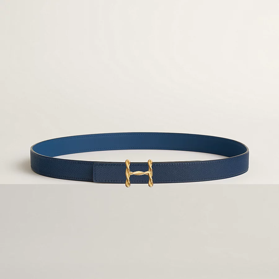 H Torsade belt buckle & Reversible leather strap 24 mm