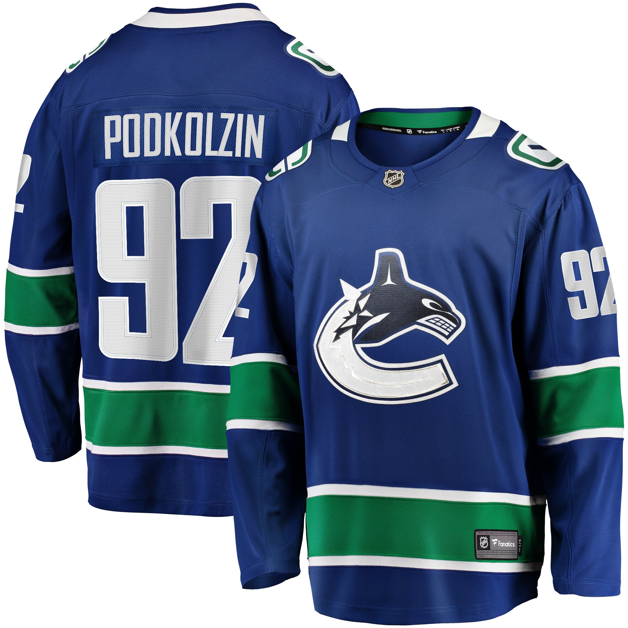 Vasily Podkolzin Vancouver Canucks Fanatics Home Premier Breakaway   Jersey – Blue