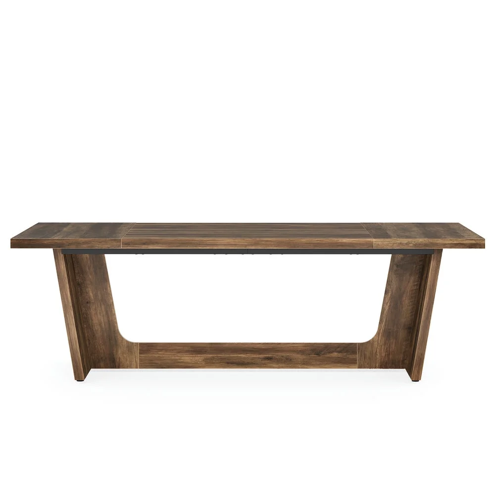 Resenkos Study Writing Desk, Computer Desk,70.8-Inch Executive Desk, Wood Study Computer Desk Writing Table,Brown