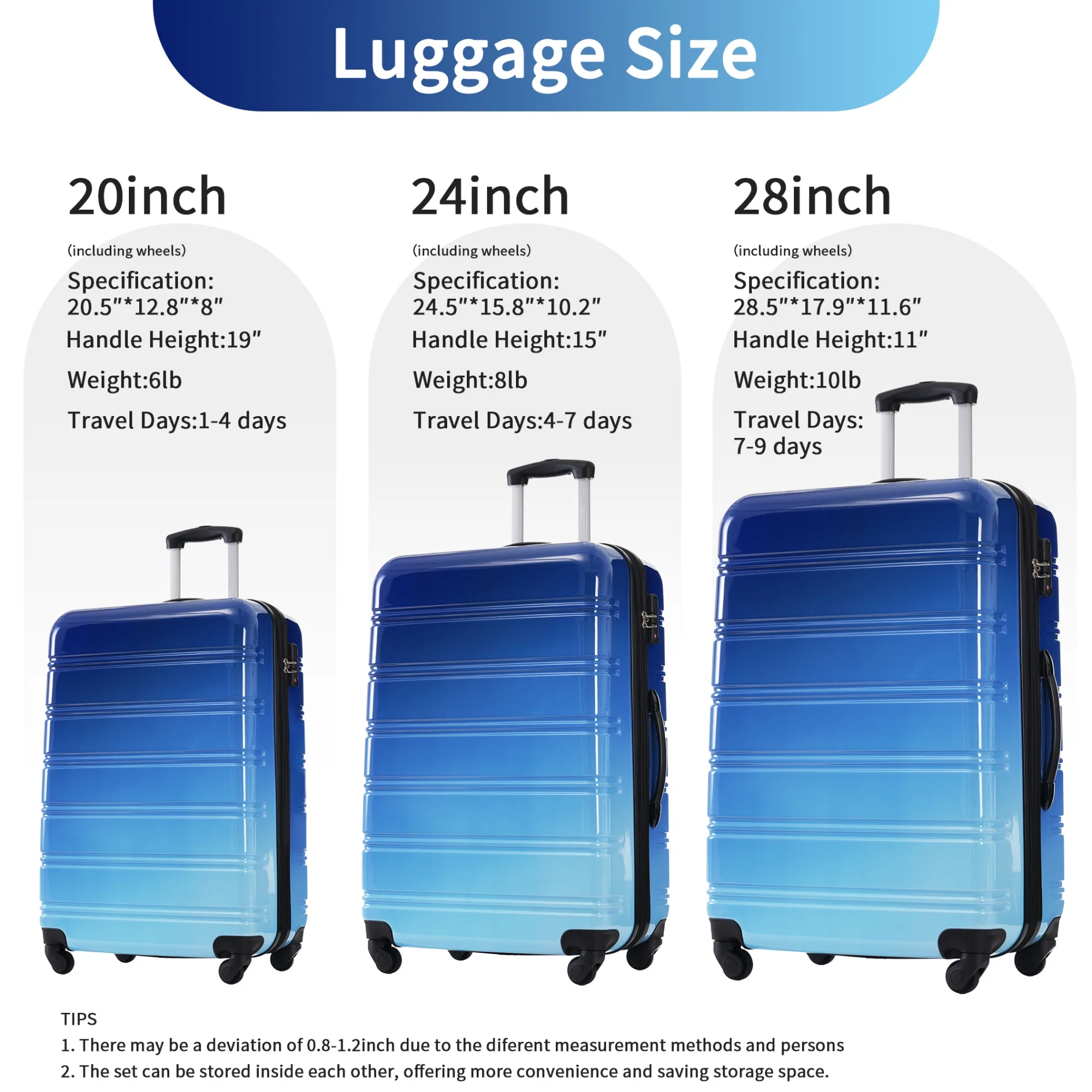 Luggage Sets 3 Piece, Hardside Expandable Ultra Durable PC Lightweight Carry On, Travel Suitcase Set with TSA Lock Spinner Wheels, Multicolor Purple