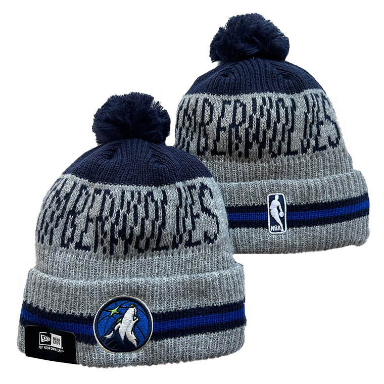 NEW ERA MINNESOTA TIMBERWOLVES Cuffed Knit Hat with Pom