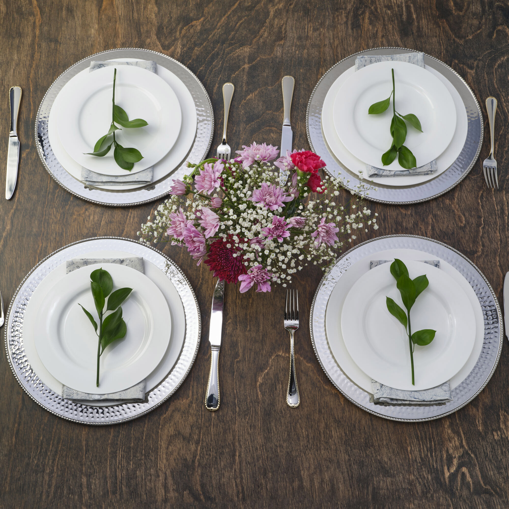 Mikasa Holiday Stainless Steel Charger Plates, Set of 4