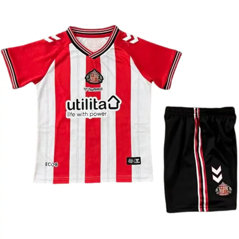 2025-26 Sunderland Home Jersey Children's Set - Fans Edition