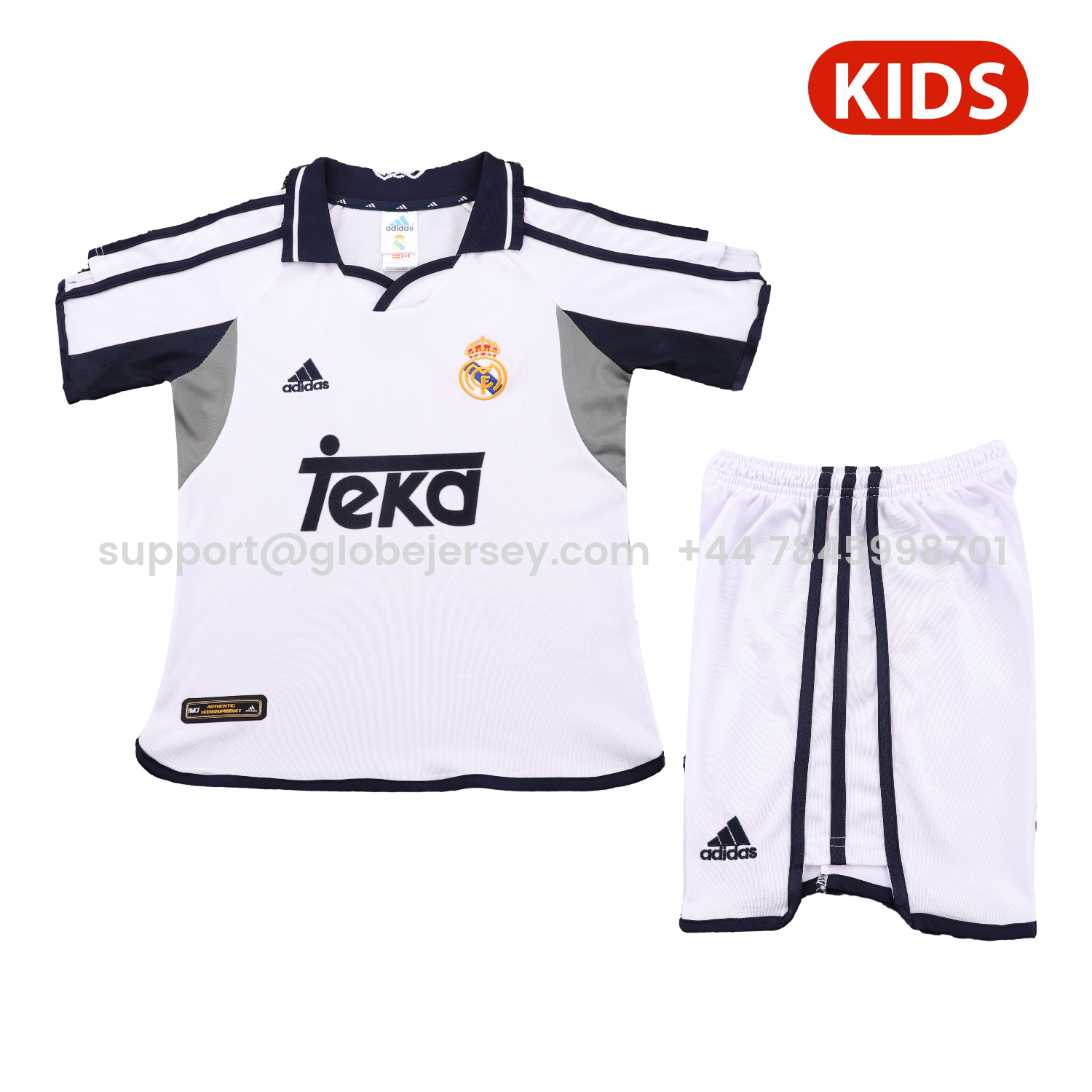 Retro Real Madrid 2000-01 Home Kids Kit