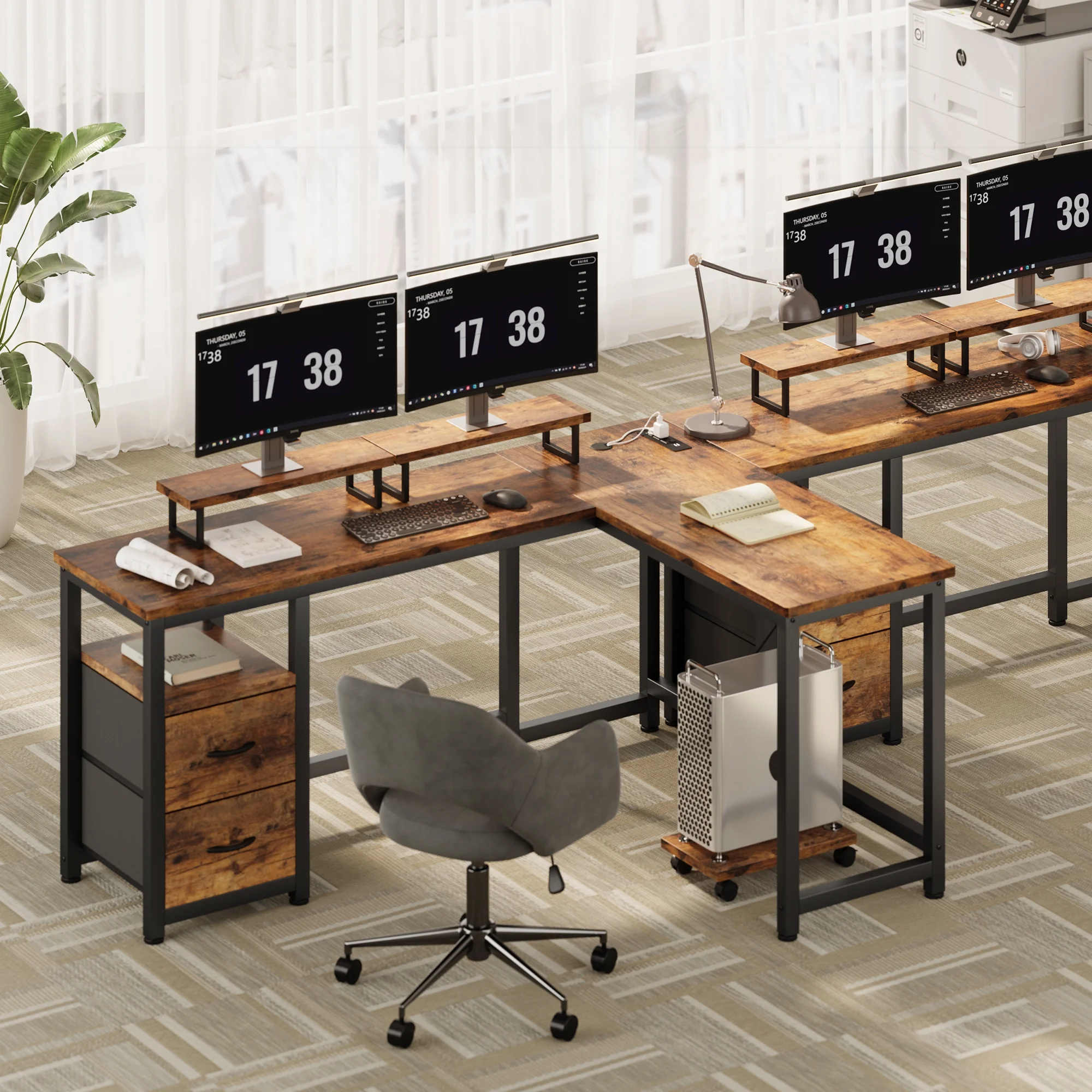 L Shaped Computer Desk, Lofka 66.14