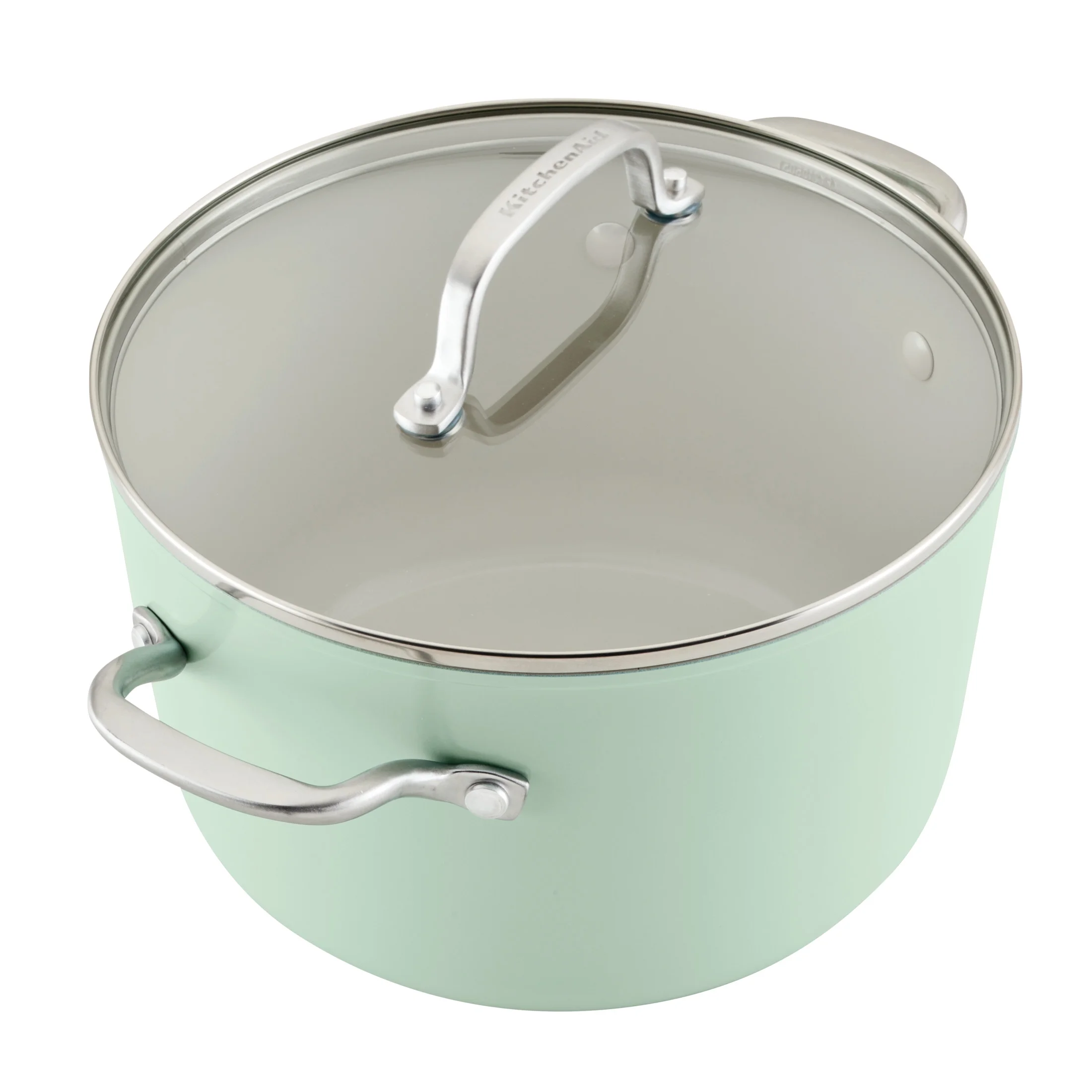 KitchenAid Hard Anodized 10 Pcs Ceramic Nonstick Cookware Pots and Pans Set, Oven Safe to 500��F, Pistachio