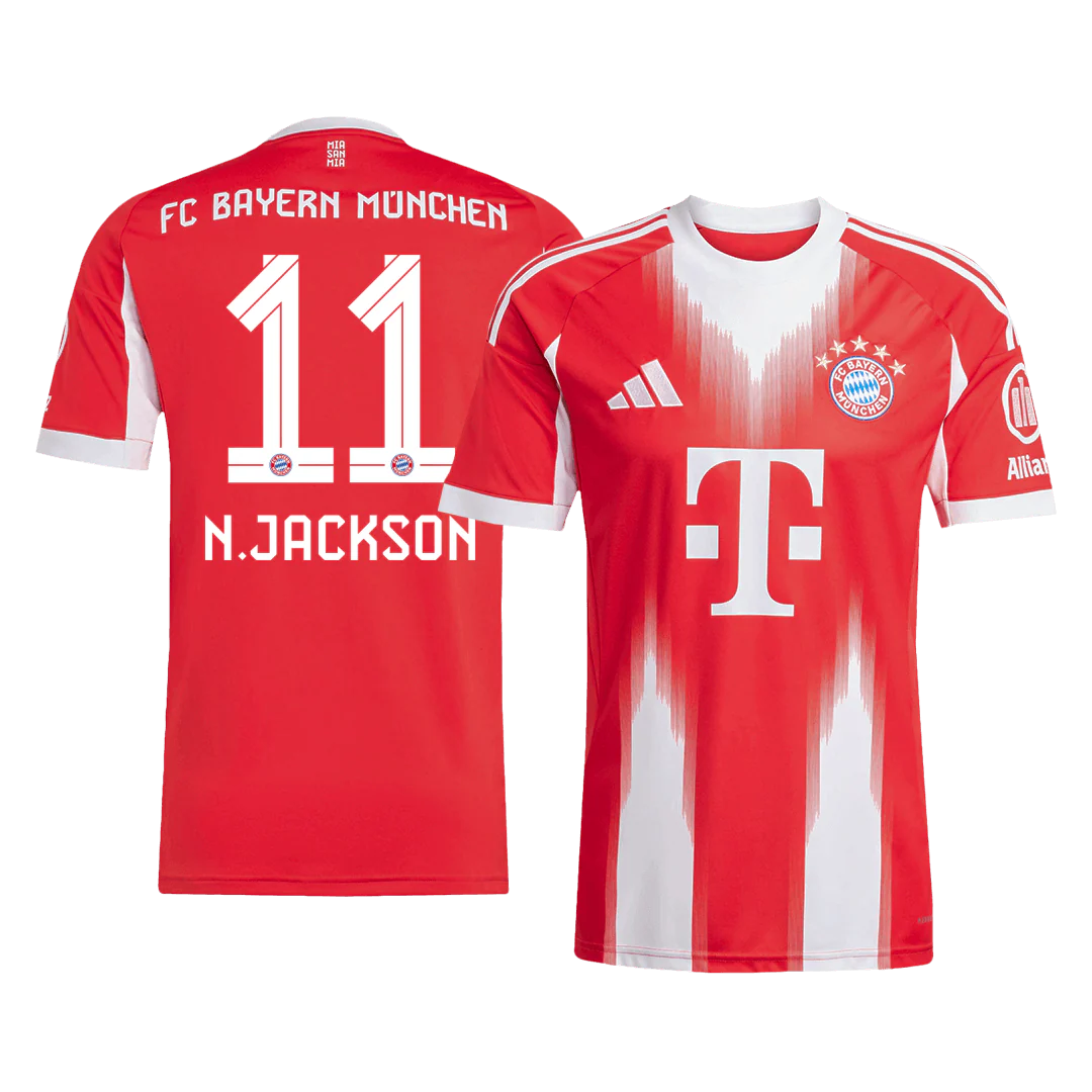 N.JACKSON #11 Bayern Munich Home Soccer Jersey 2025/26