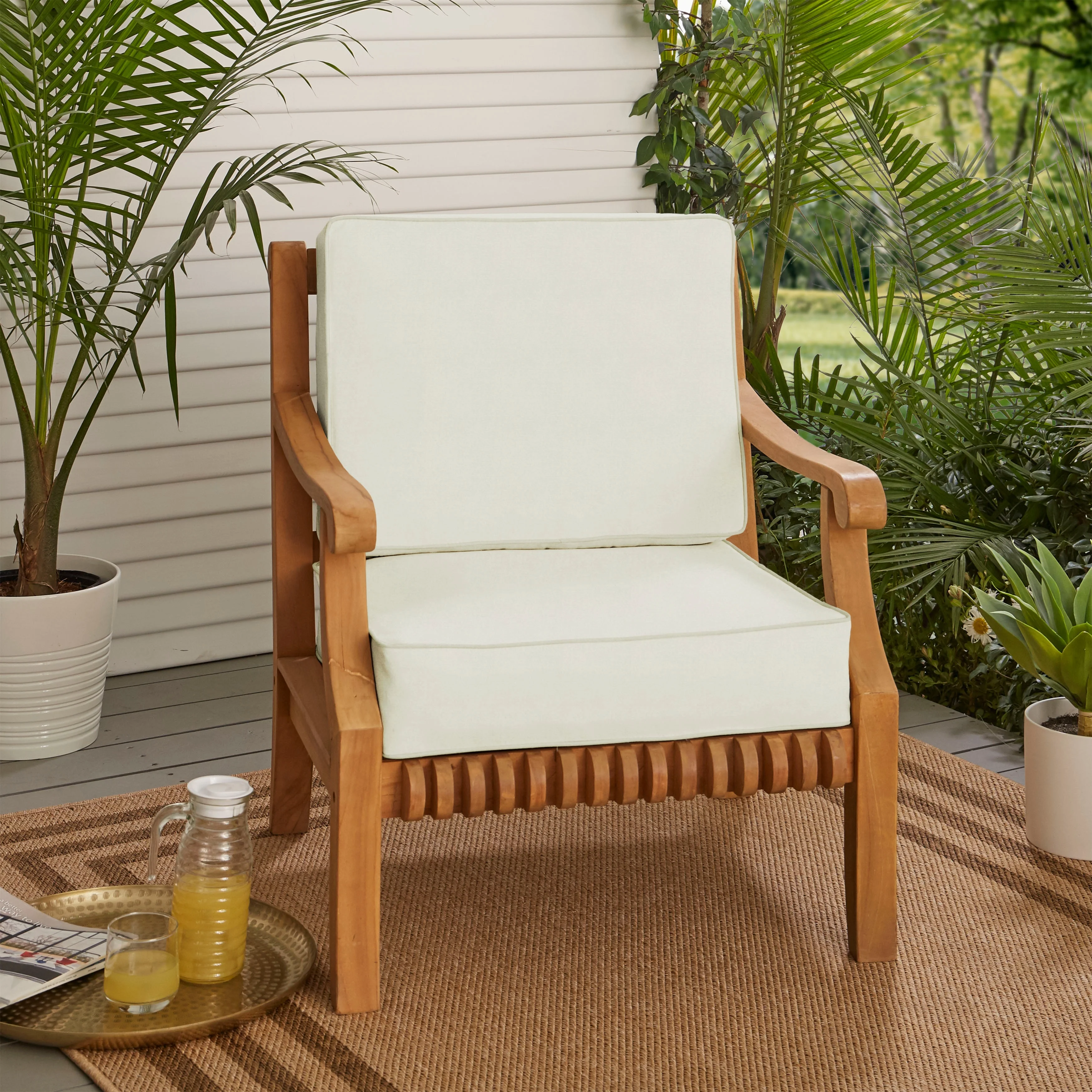 Mozaic Company Sunbrella Indoor/ Outdoor Corded Chair Cushion Set - 22