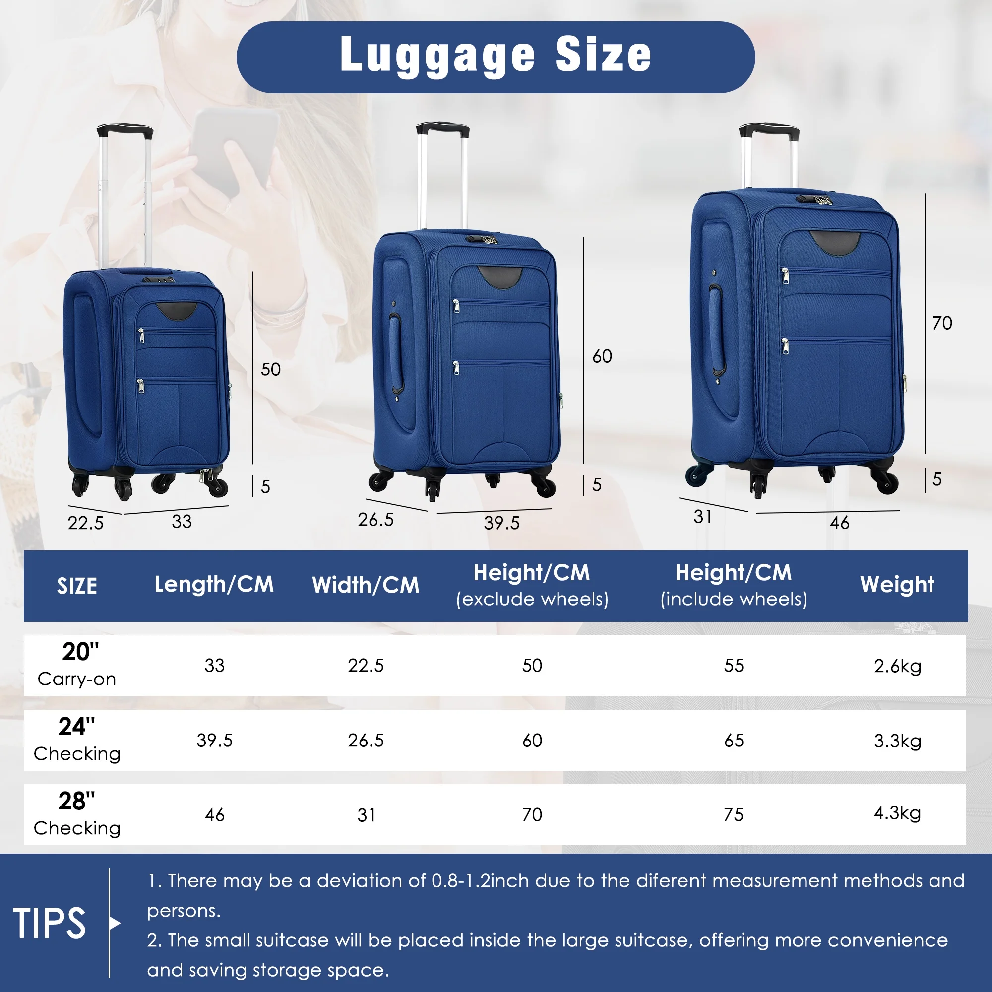 PAPROOS 3 PCS Luggage Set with Duffel Bag, Lightweight Carry on Softside Suitcases Set, 20in 24in 28in Expandable Suitcase with Spinner Wheel and TSA Lock, Softshell Luggage Travel Set, Gray