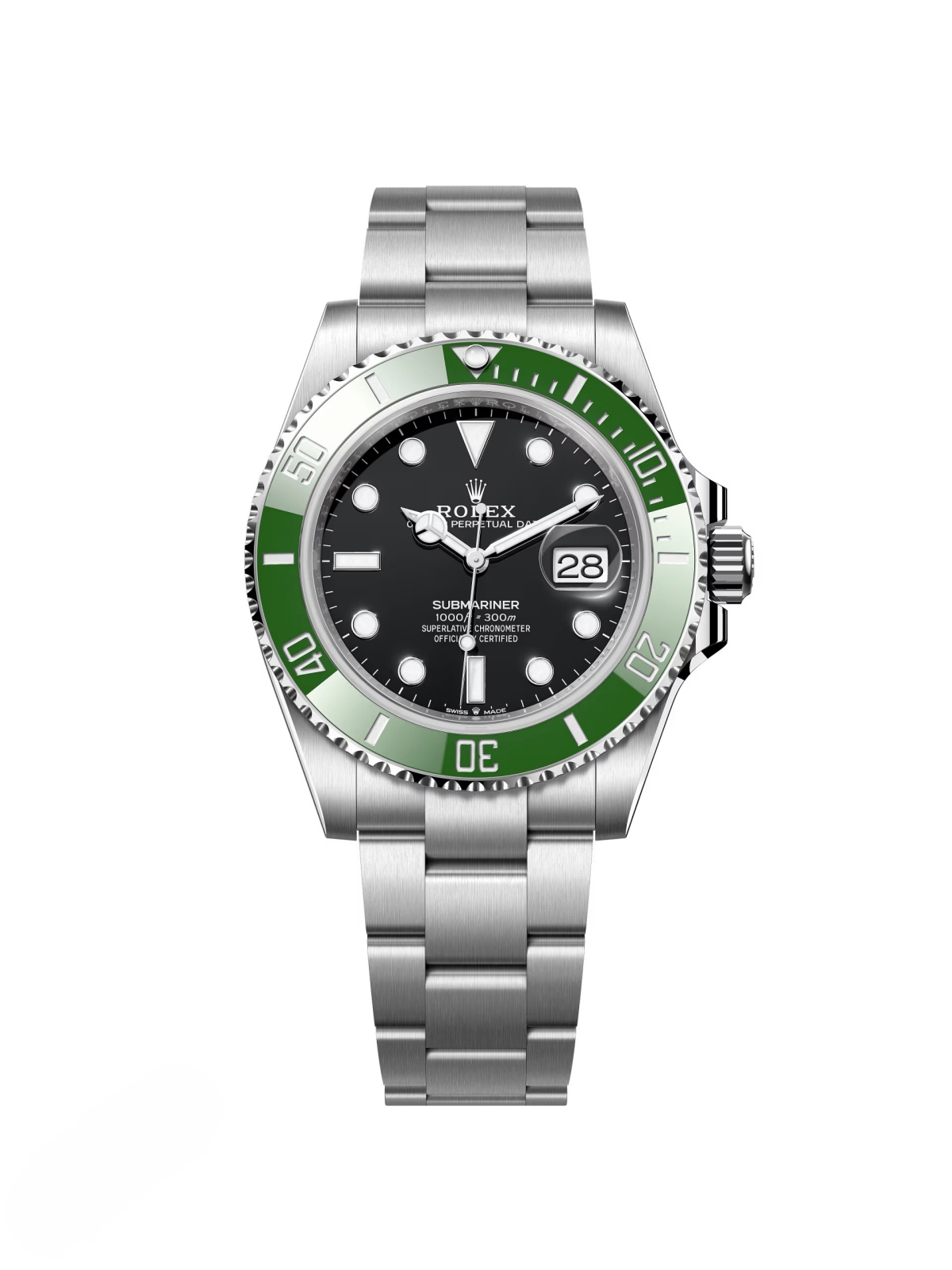 【Super Clone】Rolex Submariner 41mm Stainless Steel Black Dial Green Bezel 