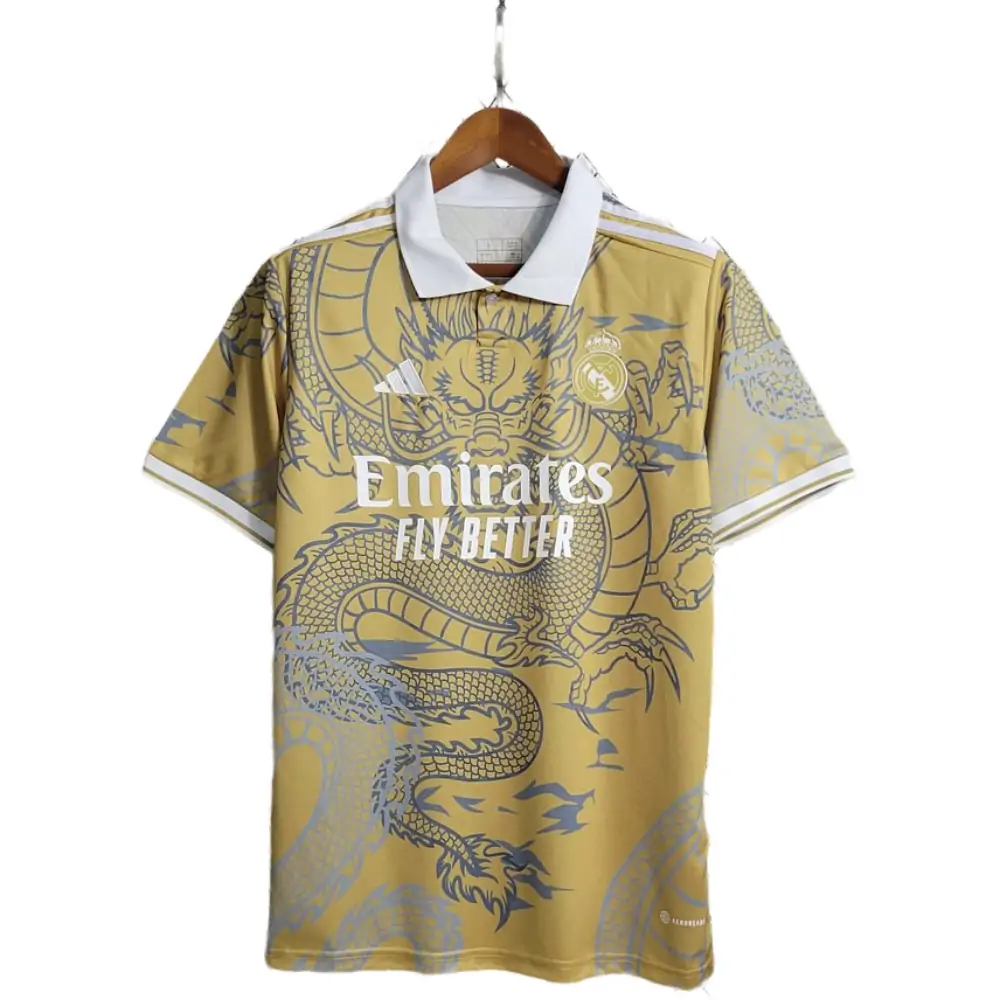 2023/2024 Real Madrid Chinese Gold Dragon Football Shirt-Fans