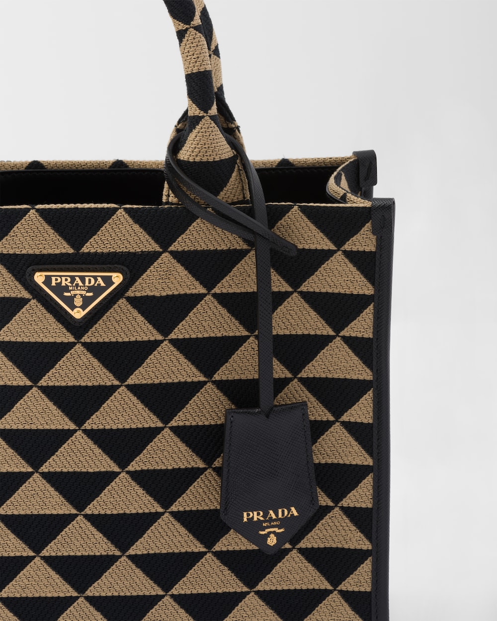 Small Symbole Embroidered Fabric Handbag