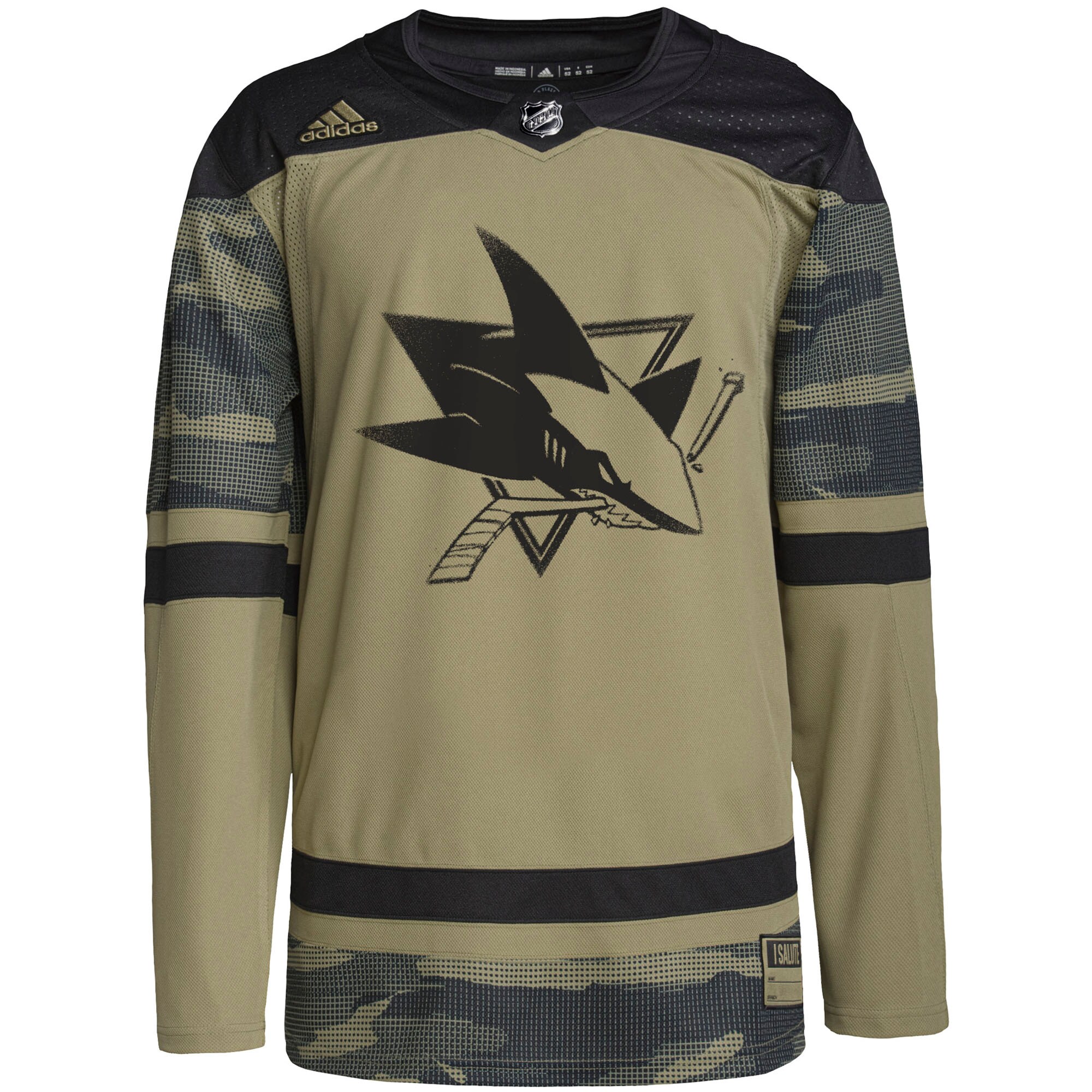 San Jose Sharks  Military Appreciation Team  Practice Jersey – Camo